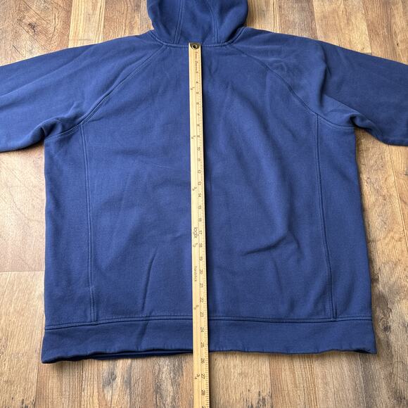 Adidas Essential Big Logo Fleece‎ Hoodie Men's XL Blue Athletic Training 6183 - Picture 7 of 10
